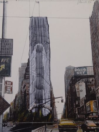 Multiplo Christo - Wrapped building/Project for #1 Times Square/Allied Chemical Tower