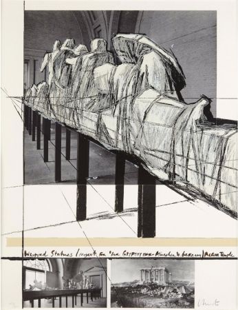 Serigrafia Christo & Jeanne-Claude - WRAPPED STATUES