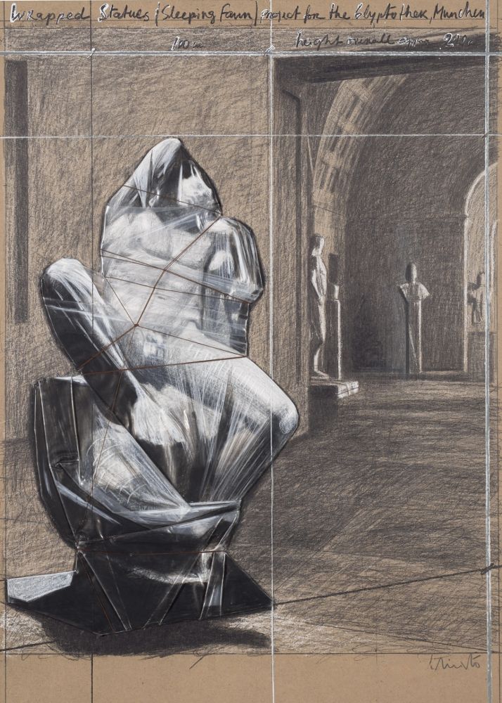 Multiplo Christo - Wrapped Statues, Sleeping Fawn, Project for the Glyptothek
