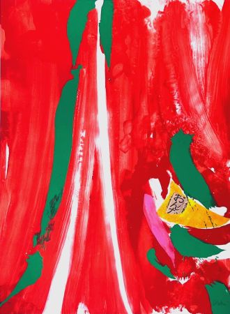 Litografia Debré - Xian rouge et orange 