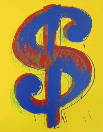 Serigrafia Warhol - Yellow Dollar