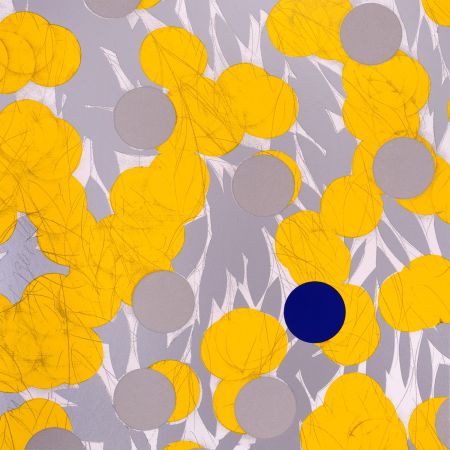 Serigrafia Sultan - Yellow Mimosa with Blue