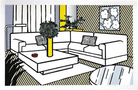Serigrafia Lichtenstein - Yellow Vase, from Interior Series