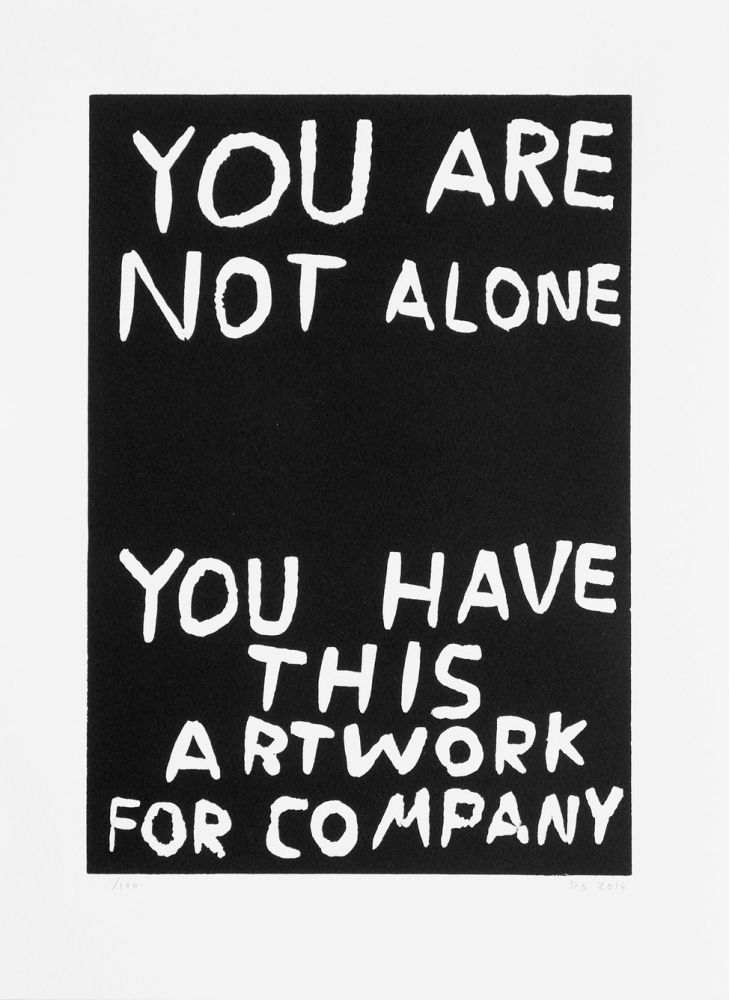 Linoincisione Shrigley - You are not alone