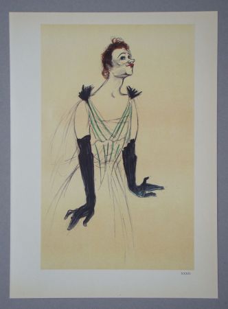 Rotocalcografia Toulouse-Lautrec - Yvette Guilbert -Maquette d'une affiche