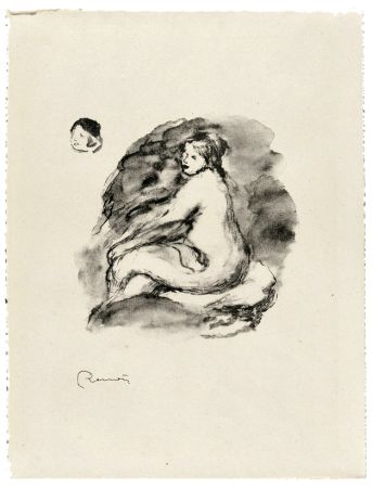 Litografia Renoir - Étude de femme nue, assise, variante